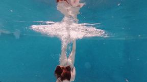 Swimming naked underwater POV