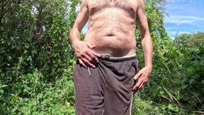 Big Uncut Cock Close up Naked Wank in the Woods - Rockardglans 204
