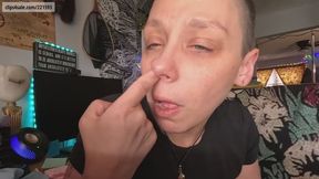 Feeling Picky - GLIMMER deep nose picking, unique anatomy, nostril showing, wheezy breathing, digging deep, blowing nose, honking, yawn, septum ring, taking out and putting in jewelry