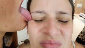 DOUBLE TONGUE SHOWER ON YOUR PRETTY FACE -- BY ADRIANA FULLER & EVELYN BUARQUE - CLIP 2 IN FULL HD