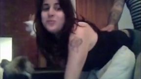 Amateur talkative active brunette with big bum was fucked doggy style