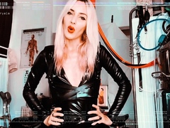 Blonde femdom facesitting in fishnet lingerie