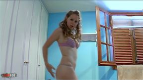 Lena Harrys: Nice Little Redhead Lena Harrys Stripping in the Bedroom