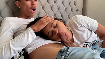 Perverted stepdad fucks petite stepdaughter's mouth