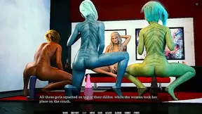 Lesbian AssFuck Orgy With Big Boobed Anime Girls In A Dark Void Fantasy