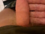 Playing with my tiny soft cock  up in the bathroom
