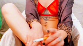 Sexy Dirty Soles in the Sun | Red Lingerie, Smoking Fetish & Cough Tease