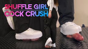 Shuffle Girl Cock Crush in White Platform Sneakers - (Edited Version) - TamyStarly - Trample, Crushing, Trampling, Shoejob, Ballbusting, CBT, Shoes