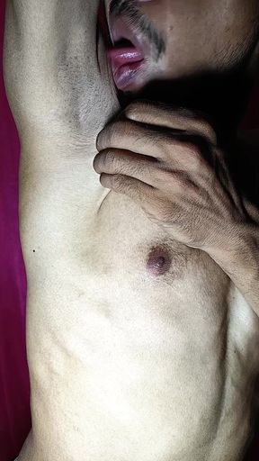 Sensual armpits of juicy licking