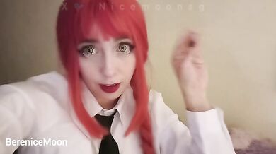 cosplay gets soaked as chainsaw drools slip through