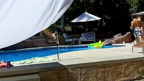 LEXI BLOOM Cute Petite Girl Tied Up Bondage and Fucked Poolside and Get Facial