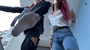 outdoor pov femdom over a random stranger (you) and jeans fetish