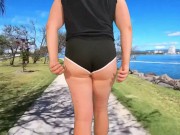 Perfect ass crossdresser in tight hot pants