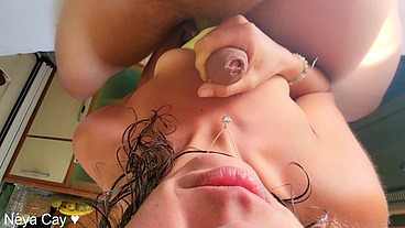 New FPOV Foreskin Play Blowjob - Tying up his balls while I make him cum - Neya Cay
