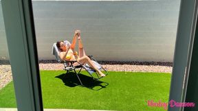 Voyeur neighbor tanning