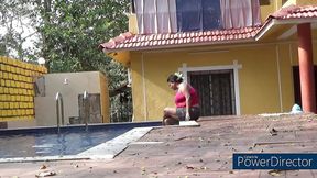 A Desi Girl in a Swimming Pool with Her Brother in Law and After That Made a Superb Fucking Session