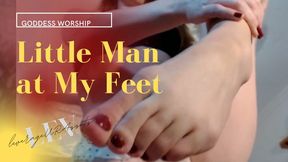 Ginger Giantess Foot Worship in Black Lingerie