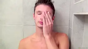 Damon Archer In Twink Works On His Long Piss And Hard Cock