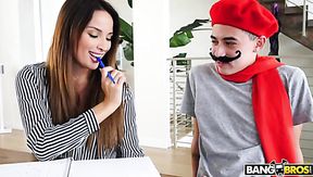 Fantastic sexy babe Anissa Kate flashes upskirt and rides strong cock like pro