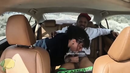 big ass fucking in car and suck dick threesome