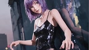 ghost-shell heat — she lets control slip on purpose.