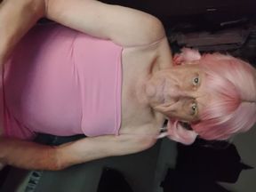 Patti-xdress playing with her cock