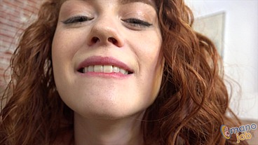 Barely-legal ginger Alice Green uses her cunt in this handjob video!