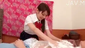 Daring and straight japanese girl is satisfying huge penis