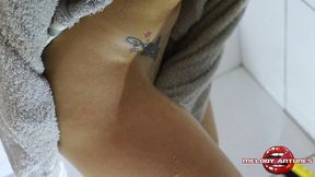 girlfriend films the very hot girlfriend getting cum in the bathroom! - melody antunes -