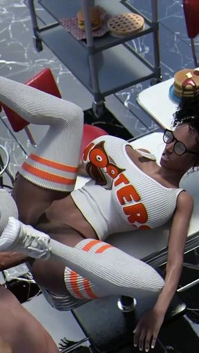 New Hooters Girl Anal Fucked on restaurant table by her Futa Manager - sassycomics.mp4