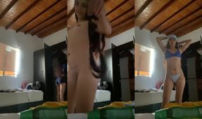 Step sis stripping in lingerie sends nudes after teasing her perfect body