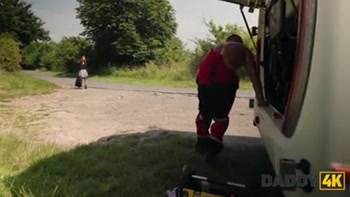 DADDY4K. Hot air and woods made her super horny