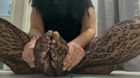 Mommy’s Pretty Toes In Fishnets