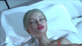 Sci-fi android engages in intimate encounter at space station