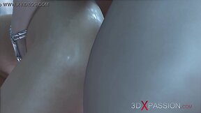 Sci-fi android engages in intimate encounter at space station