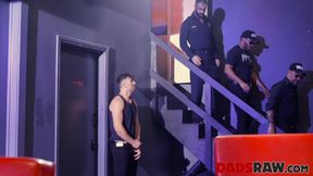 Hunk Michael Boston was caught jacking off in the back room by the cops
