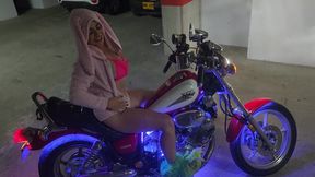 Alluring Latina in a Bikini Riding a Motorbike - Outdoor Fun!