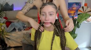 gagged her friend so that she couldn't breathe with her huge long hair