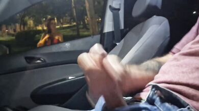 Risky masturbation for a redhead who was at the bus stop.