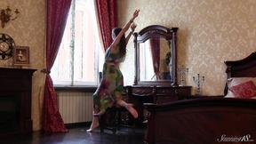 ”Long Dress Goddess Annett Admires The Mirror & Poses Nude in Bed!”