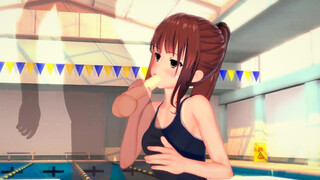 Riko Suminoe - Poolside Sex - Kiss x Step Sis - 3D Hentai