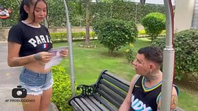 Casero helps Latina teen get her bike unstuck after that fucks her powerful and cums in her ass