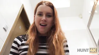 Man fucks a sweet ginger for cash in a steamy mall encounter