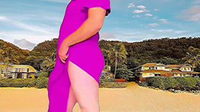 Lovely femboy holding ice cream cone under sun