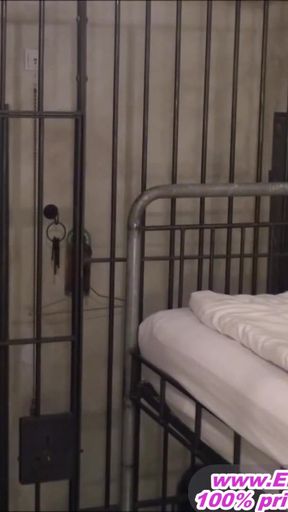 Jaw-dropping moment from "German Latina Police girl fucks in prison a big cock guy"