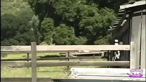 Sexy Blonde Country Girl Greets the Older City Guy by Banging Him on His Porch