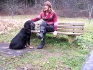 Tranny sitting on Parkbench near road