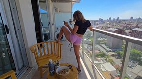 My Husband and I Had Fun in a Rented Apartment, Oral Sex on the Balcony Overlooking the Street, and Sex in the Bedroom.