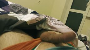 Boy Jerking off and Cumming in T-shirt in Bed Before the Slumber / Moaning / Andrei