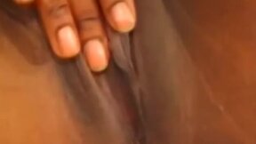 Delectable black teen strips and fucks like naughty cowgirl